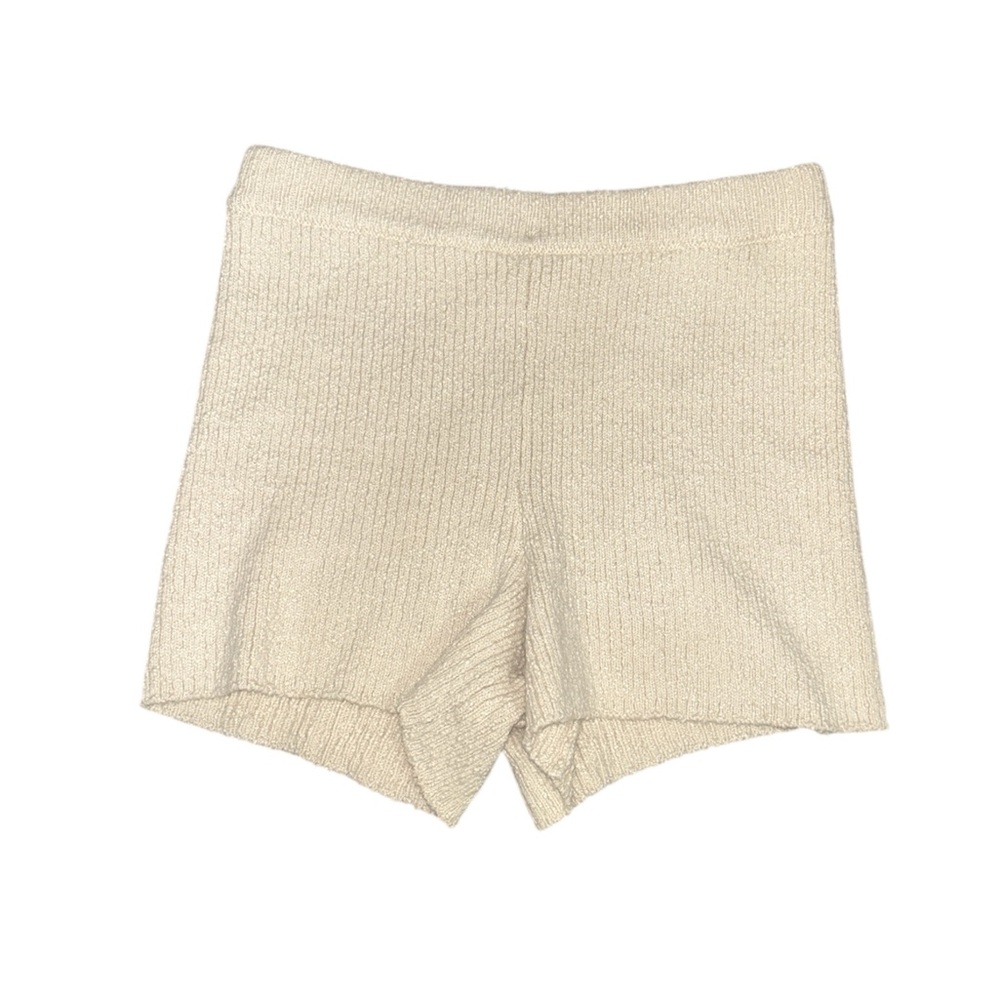 FREE PEOPLE BEACH Miranda Ribbed Knit Shorts In Wet Plaster - Picture 2 of 3